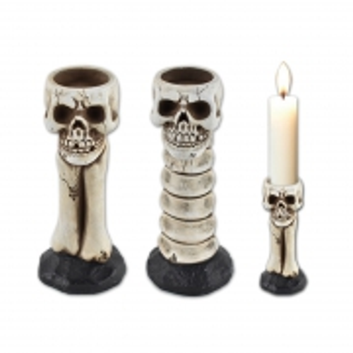 HWEEN CEMENT SKULL BONE CANDLE HODLER 16CM 2ASST DESIGNS 1PC HWEEN CEMENT SKULL BONE CANDLE HODLER 16CM 2ASST DESIGNS 1PC