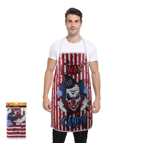 I WANT CANDY EVIL CLOWN APRON