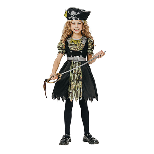GHOST PIRATE GIRL COSTUME CONTAINS HAT,DRESS AND BELT