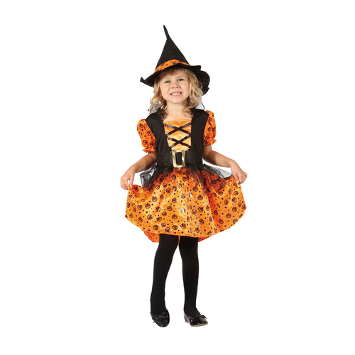 PRETTY TODDLER WITCH COSTUME CONTAINS DRESS,HAT AND BELT W/OVERSKIRT
