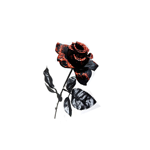 RED ROSE W/ BLACK GLITTER 9*9*42CM RED ROSE W/ BLACK GLITTER 9*9*42CM