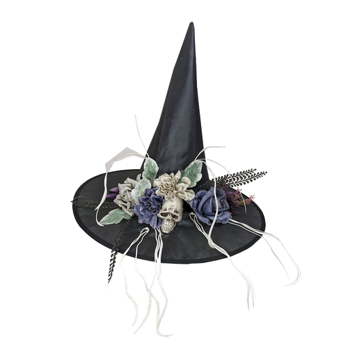 WITCHES HAT W/FLORAL ARRANGEMENT ON THE FRONT 45X45X38CM