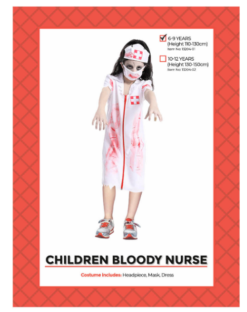Children Bloody Nurse Costume 6-9 years was 90832-01