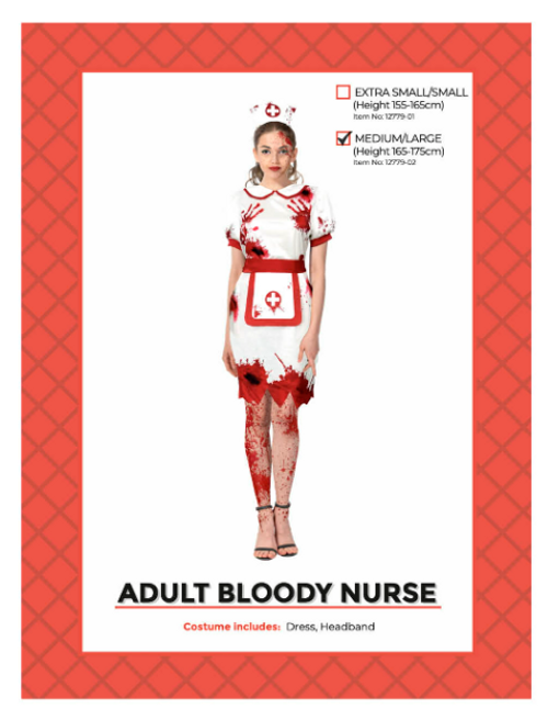 Adult Bloody Nurse Costume M/L was 92237-02