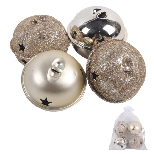 PK4 6CM GOLD BELLS IN ORGANZA BAG