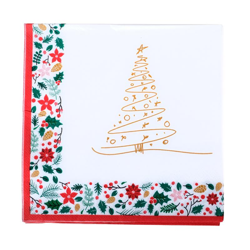 Paper Napkins Enviro Disposable 30pk 33cm x 33cm Christmas Design