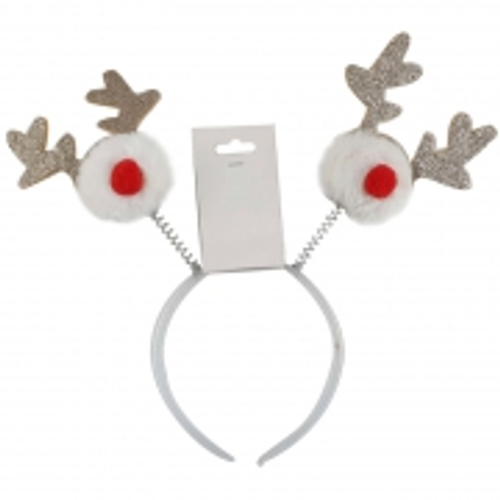 XMAS HEADBAND ELK W/RED NOSE