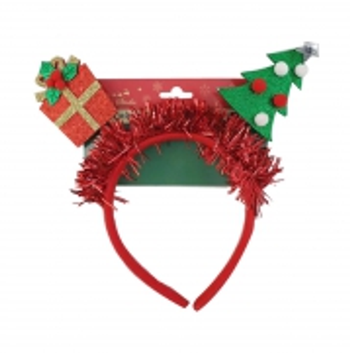 XMAS HEADBAND TINSEL TRIM/GIFTBOX/XMAS TREE