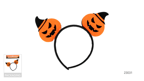 Pumpkin with witch hat headband Pumpkin with witch hat headband