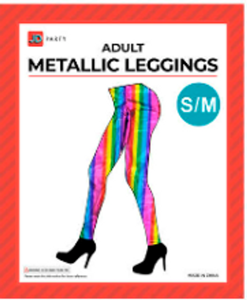 Adult Metallic Leggings (S/M) (Rainbow)