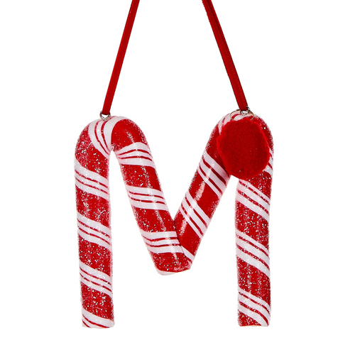 CANDY CANE LETTER M HANGING