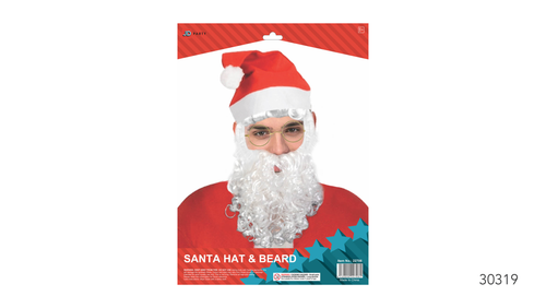Santa hat and beard