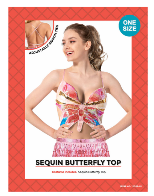 Sequin Butterfly Top (Pink tones)