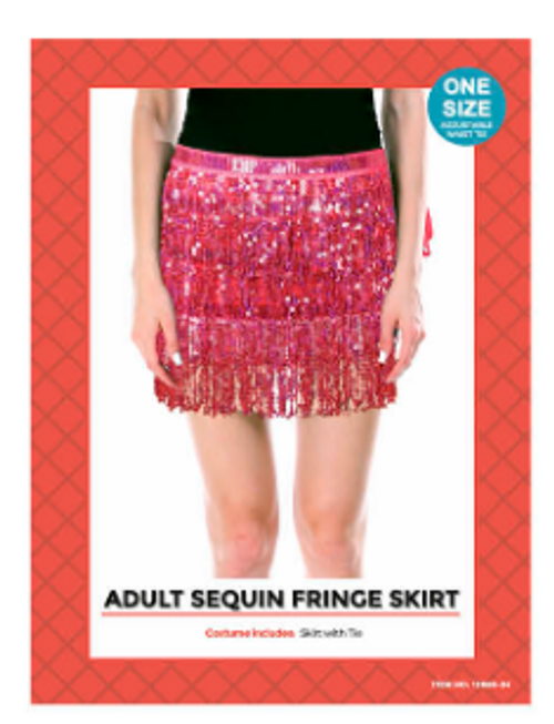 Sequin fringe Skirt (Hot Pink) 