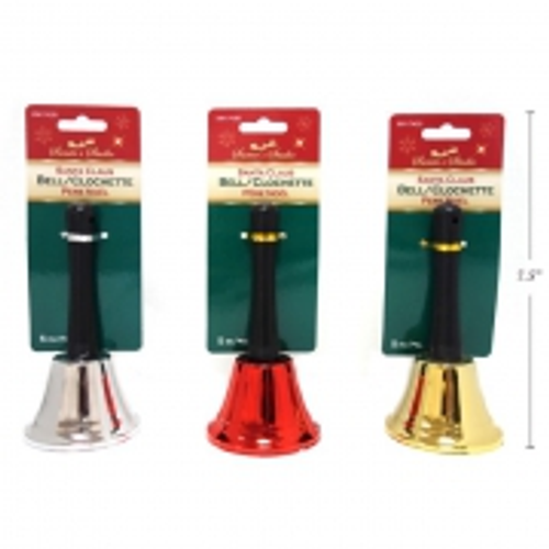 XMAS BELL SANTA CLAUS HAND BELL ASST COLOURS 1PC