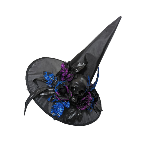 *WITCHES HAT W/SKULL  45*45*37CM