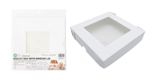 2PK Biscuit Box with Window Lid - 15.5CM x 15.5CM x 3CM