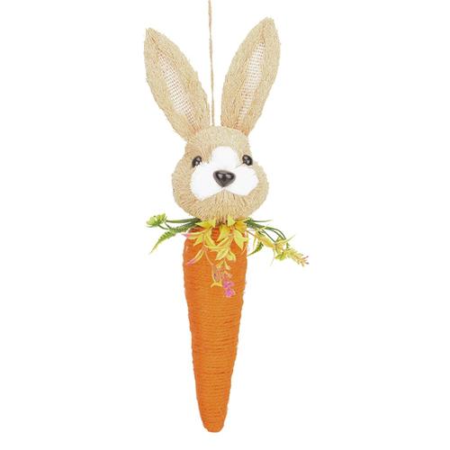 HANGING BUNNY IN CARROT 33CM