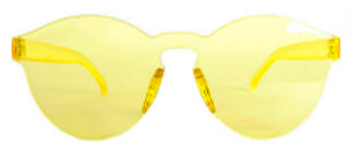 Party Glasses Perspex Wayfarer Yellow