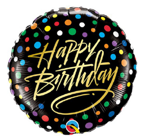 18" (45cm) Happy Birthday colourful dots