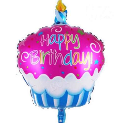 46x48cm Happy Birthday Cupcake Shaped Foil Balloon Pink 46x48cm Happy Birthday Cupcake Shaped Foil Balloon Pink