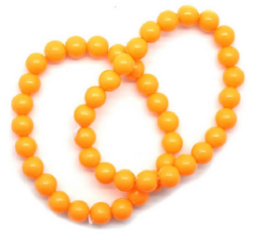 JS Fluro Beaded Bracelets 2pk Orange