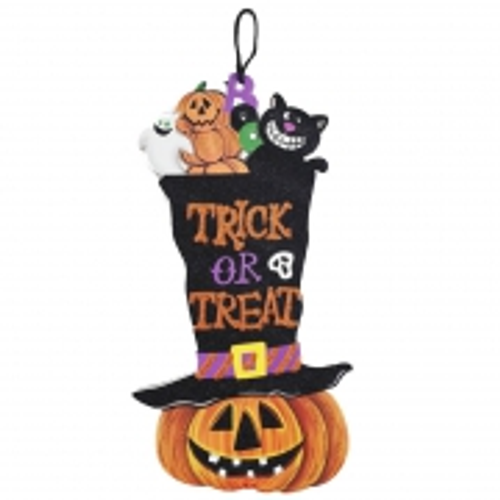 Hween hanging Deco Size: 22x40.5cm Jack o' Lantern w/Ghosts