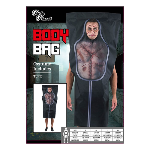 ADULT BODY BAG COSTUME-INCLUDING TUNIC, 2A SIZES LRG & XLG ADULT BODY BAG COSTUME-INCLUDING TUNIC, 2A SIZES LRG & XLG