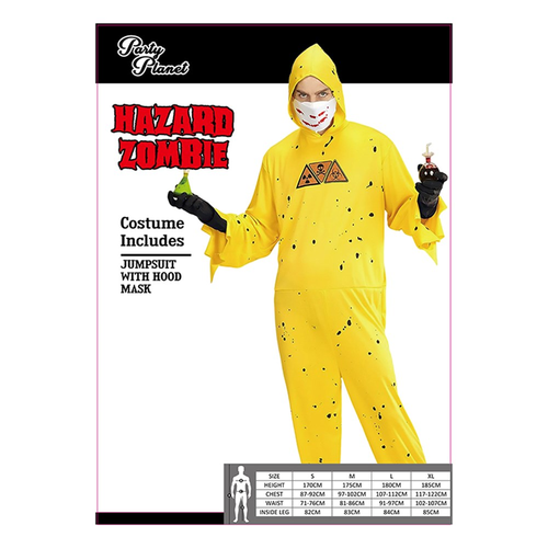 MAN HAZARD ZOMBIE COSTUME-INCLUDING JUMPSUIT WITH HOOD, MASK, 2A SIZES LRG & XLG MAN HAZARD ZOMBIE COSTUME-INCLUDING JUMPSUIT WITH HOOD, MASK, 2A SIZES LRG & XLG