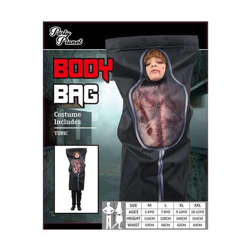 KIDS BODY BAG COSTUME-INCLUDING TUNIC, 2A SIZES LRG & XLG KIDS BODY BAG COSTUME-INCLUDING TUNIC, 2A SIZES LRG & XLG