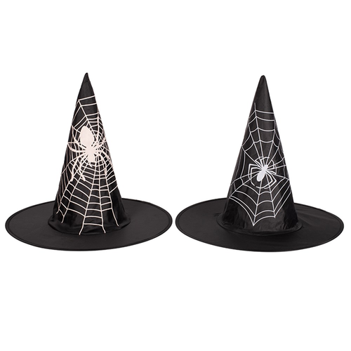 2A BLACK SPIDERWEB WITCH HAT 1PC 2A BLACK SPIDERWEB WITCH HAT 1PC