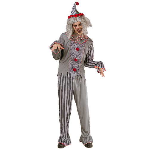CREEPY CLOWN MAN CONTAINS HAT, COLLAR, TOP AND PANTS CREEPY CLOWN MAN CONTAINS HAT, COLLAR, TOP AND PANTS