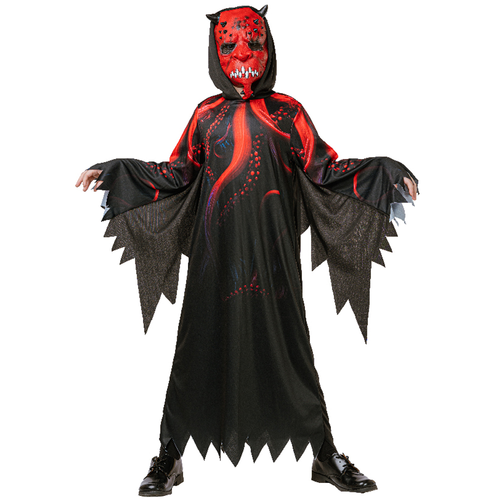 DEMON ROBED BOY CONTINS HOODED ROBE AND MASK DEMON ROBED BOY CONTINS HOODED ROBE AND MASK