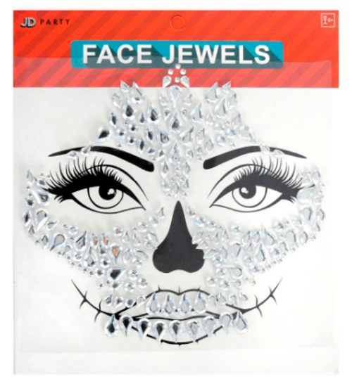 Halloween Face Jewels (Full face silver) Halloween Face Jewels (Full face silver)