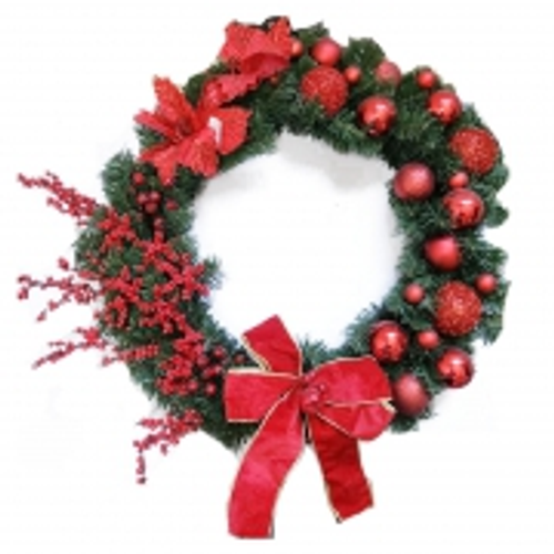 XMAS WREATH 60CM RED DECOR