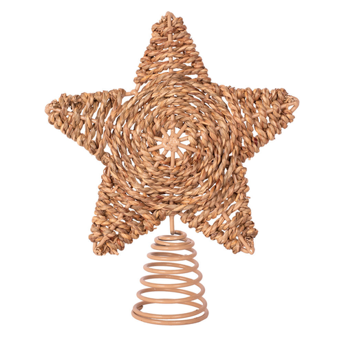 WOVEN STAR TREE TOPPER 21CM