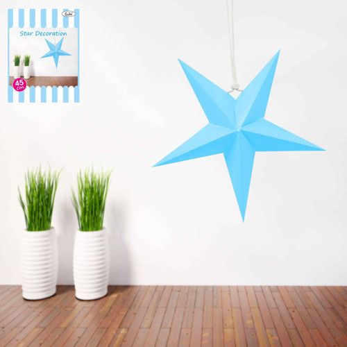 45cm Paper Star Decoration - Blue