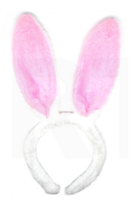 JS Bunny Ear Headband White & Pink