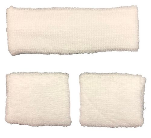 JS Headband & Wristband Set White