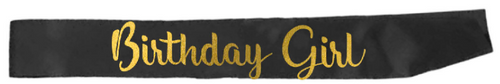 Party Sash  (Birthday Girl) Black