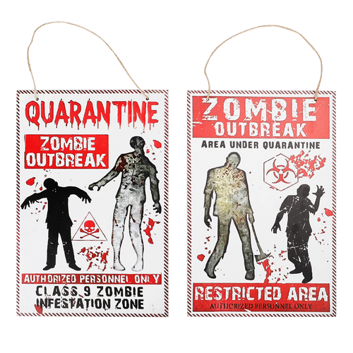 Zombie Signs 30x20cm 1pc