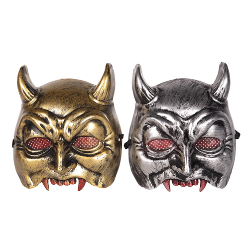 2A GOLD & SILVER HORNED DEVIL MASK