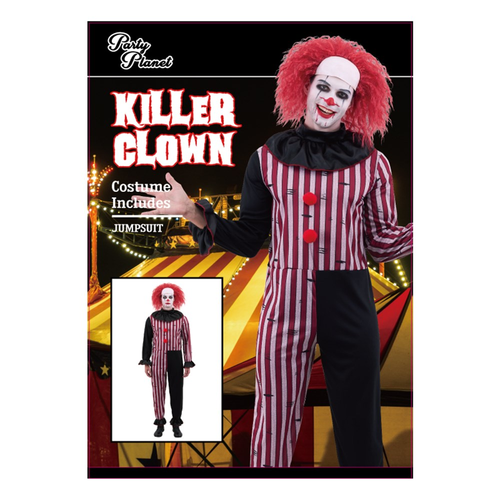 KILLER CLOWN COSTUME-INCLUDING JUMPSUIT, 2A SIZES LRG & XLG