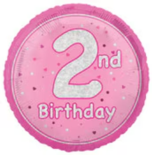 18" PKG GLTZ PNK#2 PRSM FL BLN