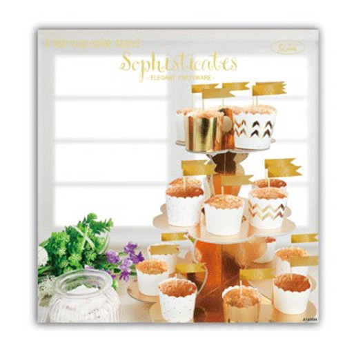 *Metallic Gold 3 Tier Cup Cake Stand