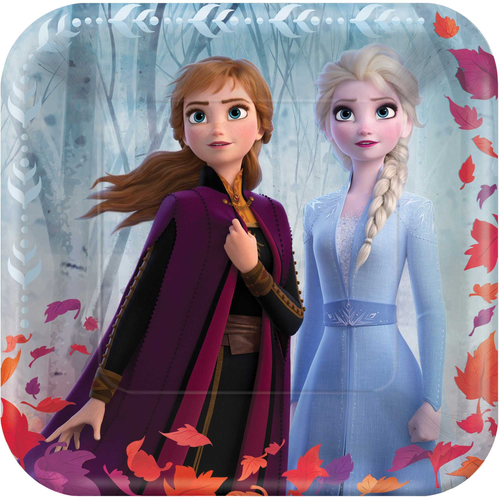 Frozen 2 9in/23cm Sq Plt 8pk