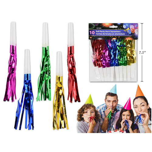 10pk Party Horn Foil Squawkers