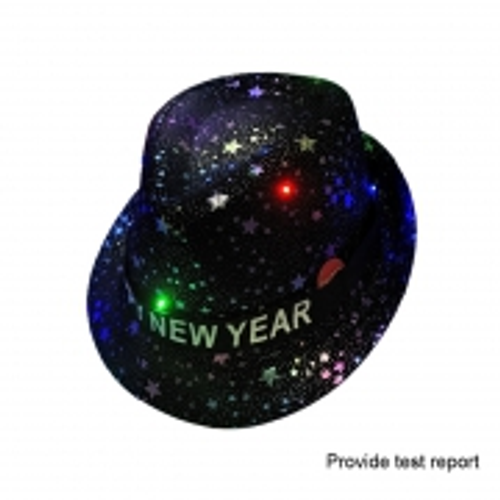 New Year Led Fedora Black w/Stars