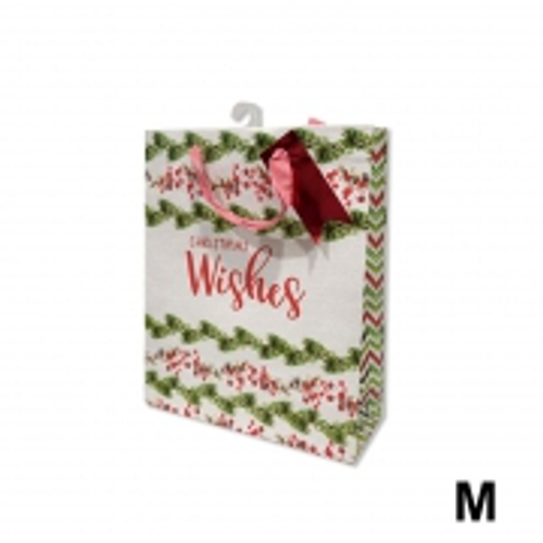 Xmas Gift Bag Embossed Paper M 18*23*10cm