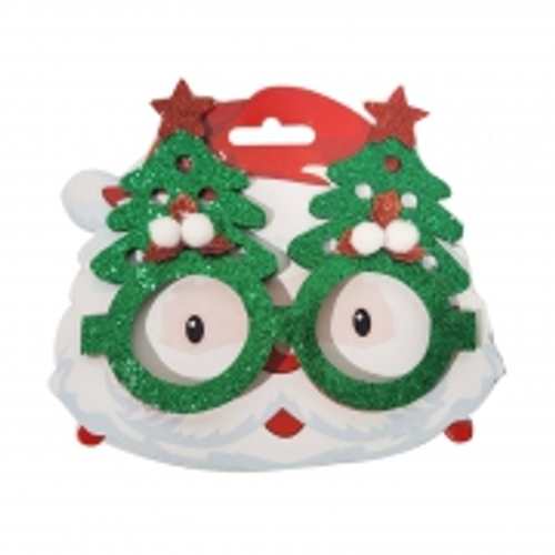 Xmas Glasses Glitter Trees Design